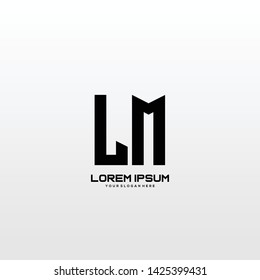 Initial letter LM minimalist art logo vector