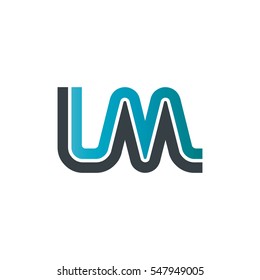 Initial Letter LM UM Linked Design Logo