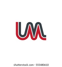 Initial Letter LM UM Linked Design Logo