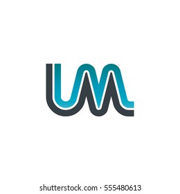 Initial Letter LM UM Linked Design Logo