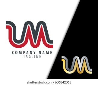 Initial Letter LM UM Linked Design Logo