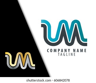 Initial Letter LM UM Linked Design Logo