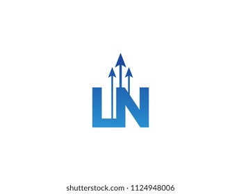 Initial Letter LN Arrow Chart Finance Business