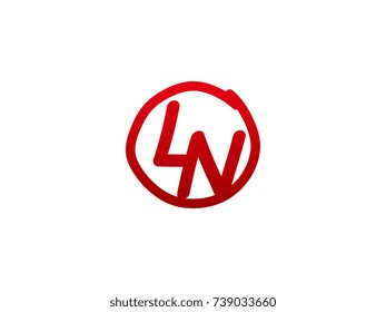 The initial letter LN handwritten logo