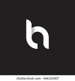 initial letter ln, lh,modern linked circle round lowercase logo white black