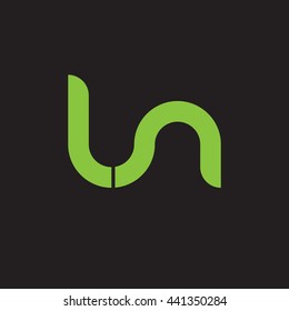 initial letter ln linked round lowercase logo green