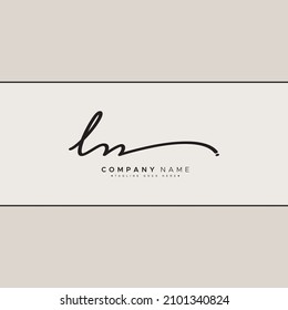 Logotipo de la carta inicial LN - logotipo de firma manuscrita