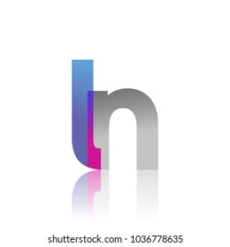Initial Letter LN Lowercase overlap Logo Blue, pink and grey, Modern and Simple Logo Design.