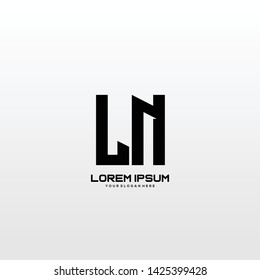 Initial letter LN minimalist art logo vector