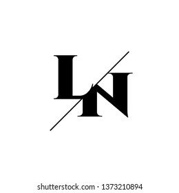 Initial Letter LN Monogram Sliced. Logo template isolated on white background