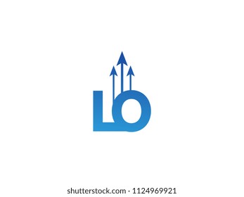 Initial Letter LO Arrow Chart Finance Business