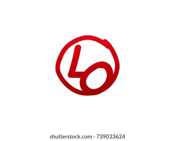 The initial letter LO handwritten logo