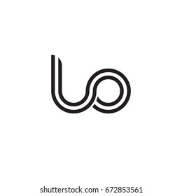 Initial letter lo, linked outline rounded lowercase, monogram black