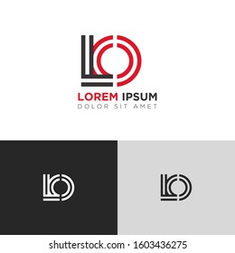 Initial Letter LO linked uppercase overlap modern logo design template. Suitable for business, consulting group company