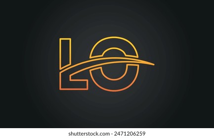 Initial Letter LO Logo Design With Swoosh. Creative And Modern LO Logo Design on Black Background.