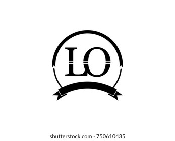 initial letter LO logo monogram retro black