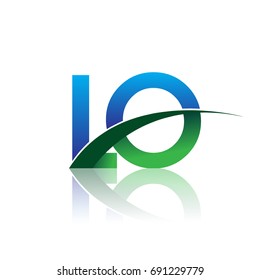 initial letter LO logotype company name colored blue and green swoosh design. vector logo for business and company identity.
