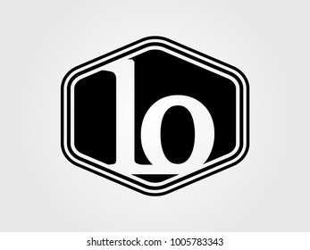 Initial letter lo lowercase logo minimalist black