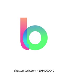 Initial Letter LO Lowercase Logo green, pink and Blue, Modern and Simple Logo Design.