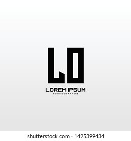 Initial letter LO minimalist art logo vector