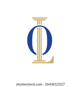 Letra inicial LO ou OL, design de logotipo de lei