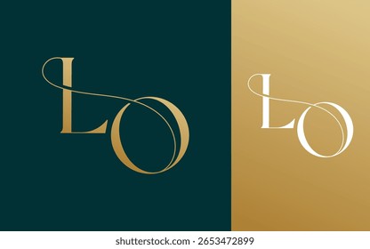 Letra inicial LO OL logotipo design vetor ilustração para casal, casamento e negócios