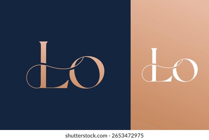 Letra inicial LO OL logotipo design vetor ilustração para casal, casamento e negócios