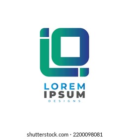 Initial letter LO, straight linked line bold, LO LOGO