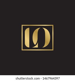 Initial letter lo uppercase modern logo design template elements. Gold letter Isolated on black  background. Suitable for business, consulting group company.