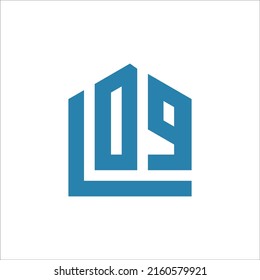 Initial letter LOG home house logo design. Vector illustration of LOG letter home shaped for company. Modern design flat icon template