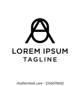 initial letter logo 0A, A0 logo template