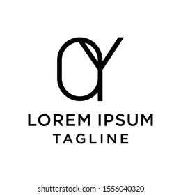 initial letter logo 0Y, Y0 logo template