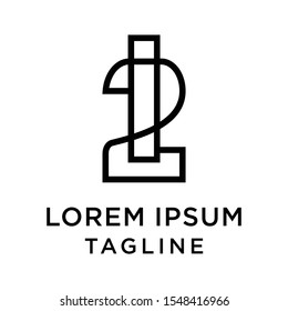 initial letter logo 2I, I2 logo template 