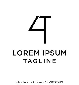 initial letter logo 4T, T4 logo template 
