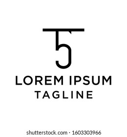 initial letter logo 5T, T5 logo template 