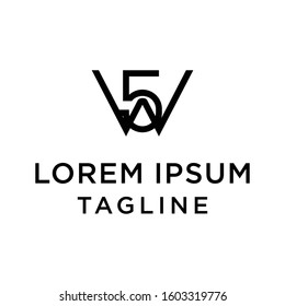 initial letter logo 5W, W5 logo template 