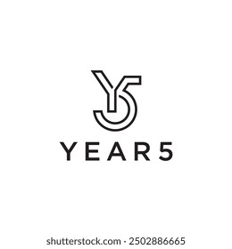 initial letter logo 5Y, Y5 logo template