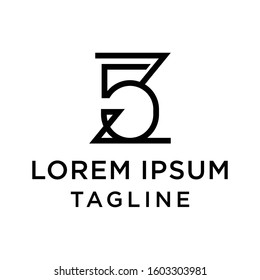 initial letter logo 5Z, Z5 logo template