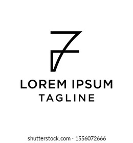 initial letter logo 7F, F7 logo template