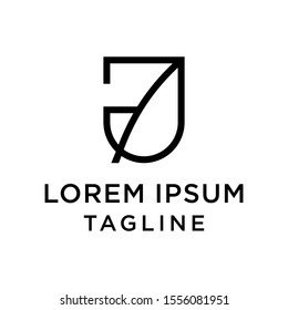 initial letter logo 7J, J7 logo template 