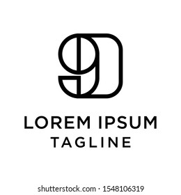 initial letter logo 9D, D9 logo template