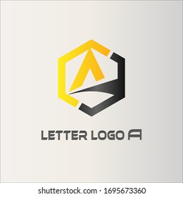 initial letter logo A. The logo template A is colored on a white background