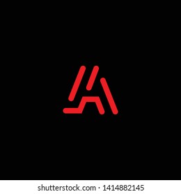 Initial Letter logo AA A with Black Background