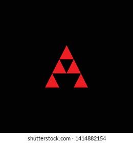Initial Letter logo AA A with Black Background