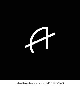 Initial Letter logo AA A with Black Background