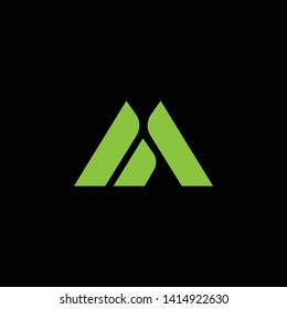 Initial Letter logo AA A with Black Background