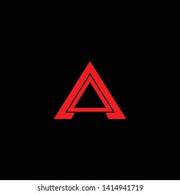 Initial Letter logo AA A with Black Background