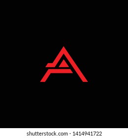 Initial Letter logo AA A with Black Background
