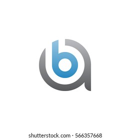 initial letter logo ab, ba, b inside a rounded lowercase blue black