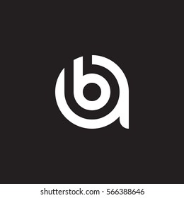 initial letter logo ab, ba, b inside a rounded lowercase white black background